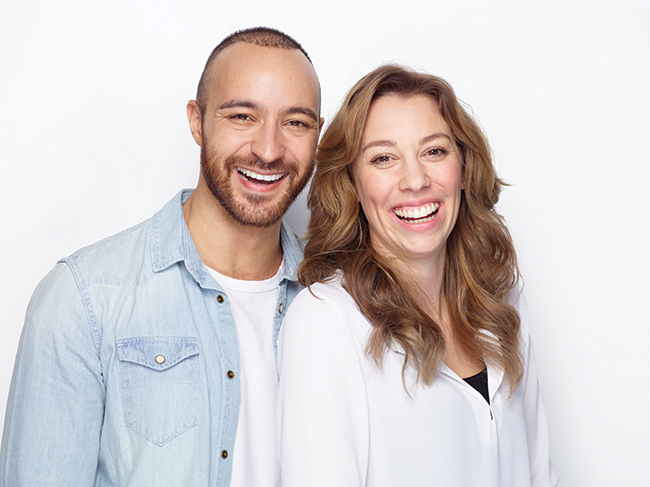 Couple smiling