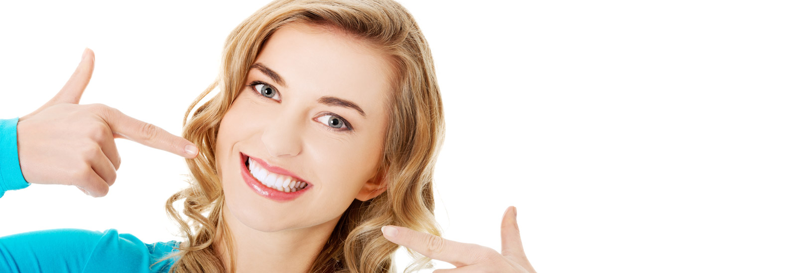White teeth smiling